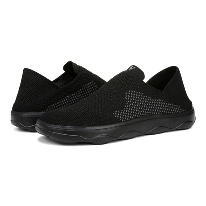 Vionic Sage Rx mens Slip On/Loafer/Moc Shoe - Black - pair left angle