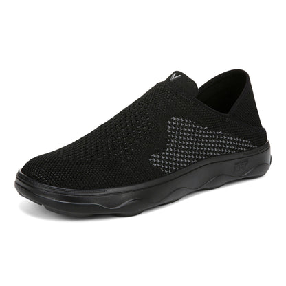 Vionic Sage Rx mens Slip On/Loafer/Moc Shoe - Black - Left angle