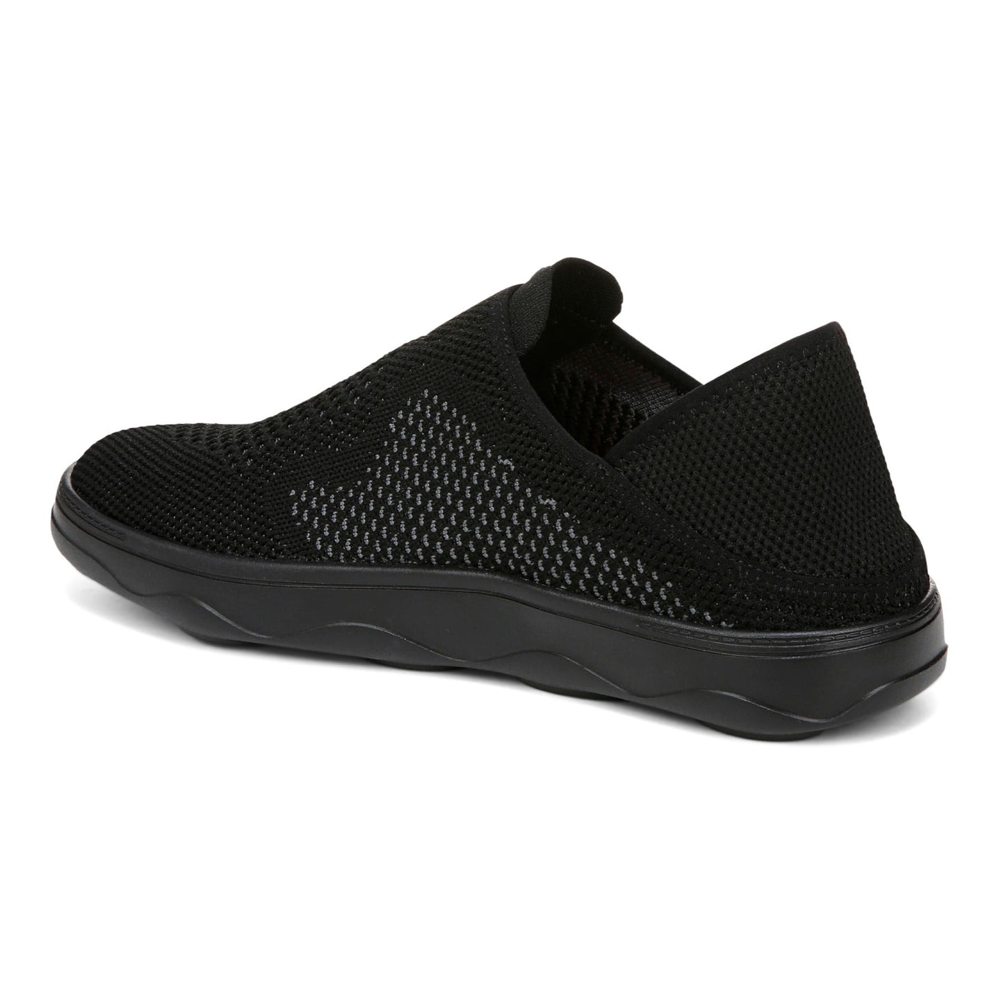 Vionic Sage Rx mens Slip On/Loafer/Moc Shoe - Black - Back angle