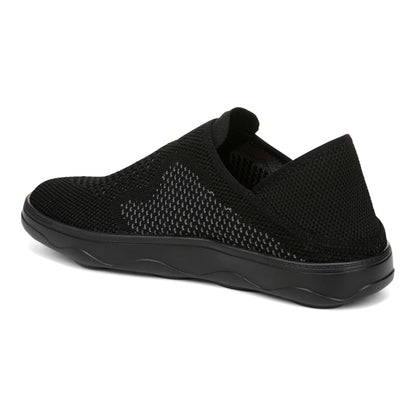 Vionic Sage Rx mens Slip On/Loafer/Moc Shoe - Black - Back angle