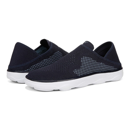 Vionic Sage Rx mens Slip On/Loafer/Moc Shoe - Navy Blazer - pair left angle
