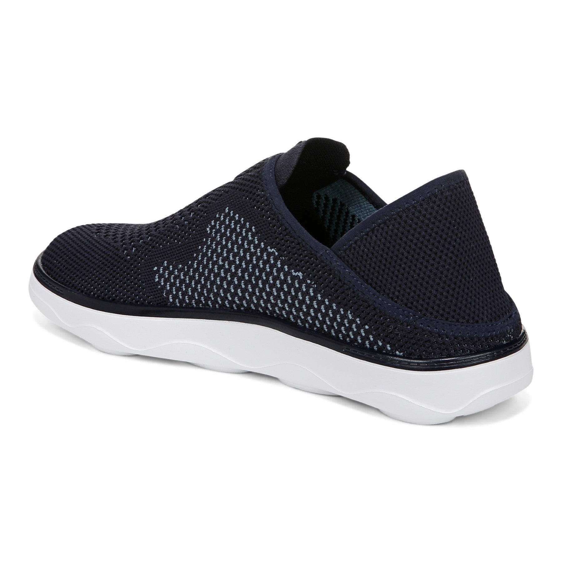 Vionic Sage Rx mens Slip On/Loafer/Moc Shoe - Navy Blazer - Back angle