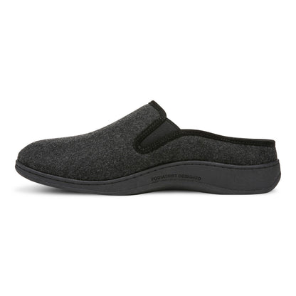 Vionic Unwind mens Mule/Clog Slipper - Black - Left Side