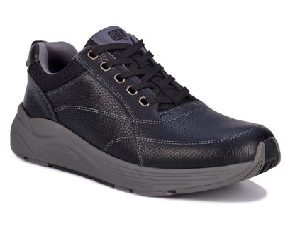 Drew Maker Men's Casual Shoe - Black Pebbled Leather - Main View