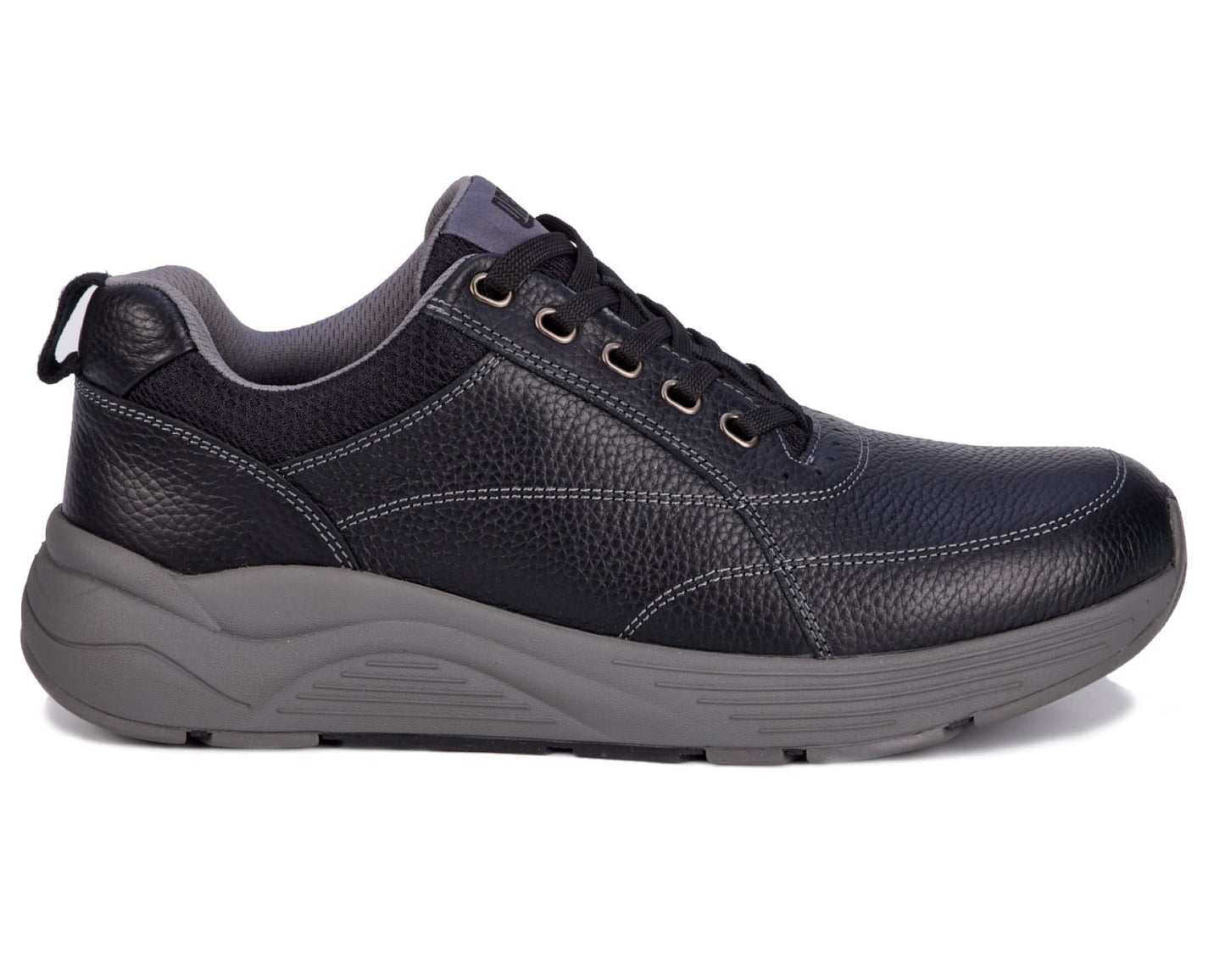 Drew Maker Men's Casual Shoe - Black Pebbled Leather - Outside View