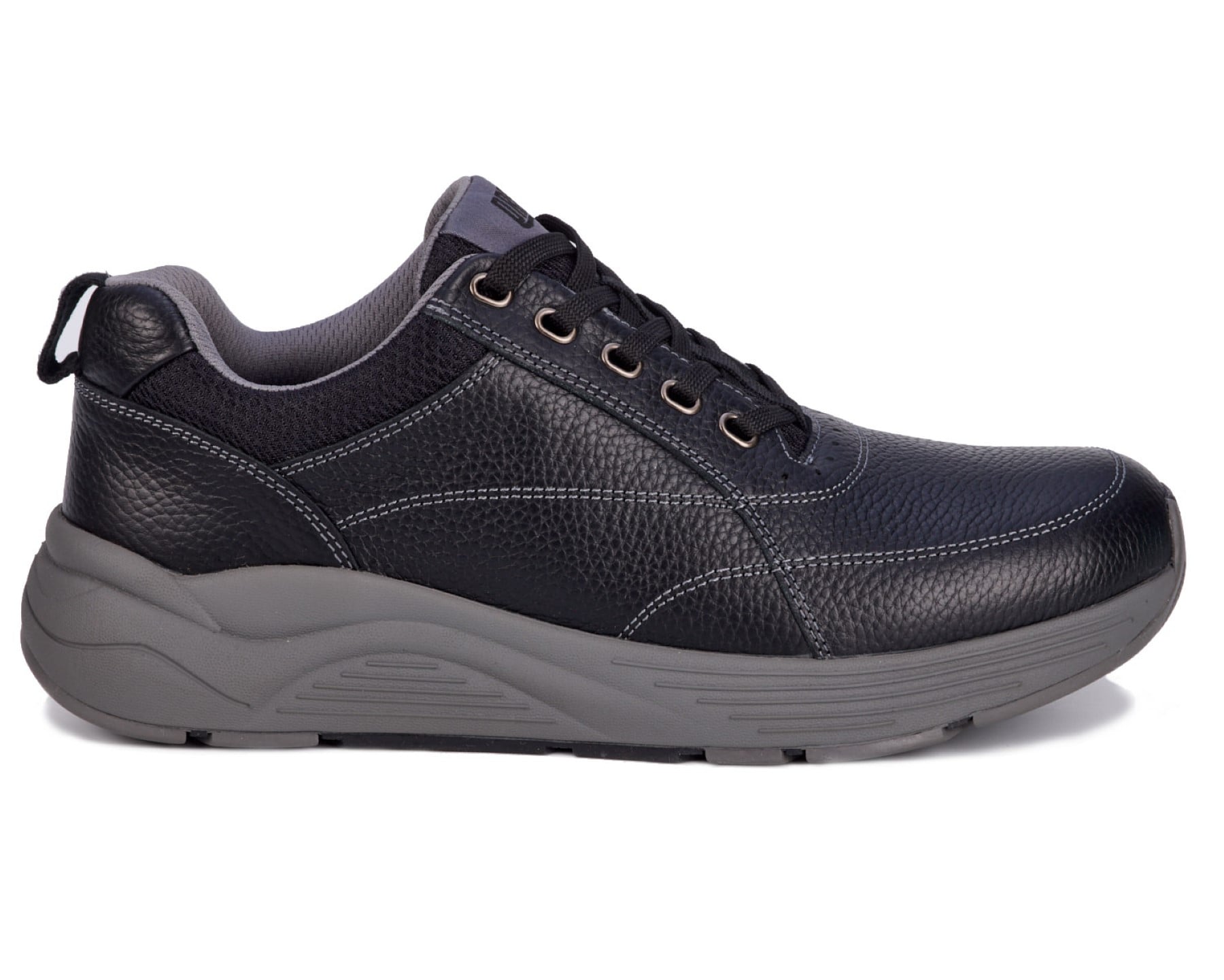 Drew Maker Men's Casual Shoe - Black Pebbled Leather - Outside View