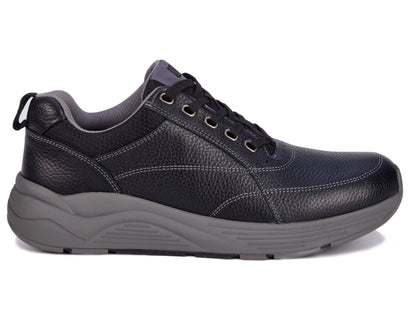 Drew Maker Men's Casual Shoe - Black Pebbled Leather - Outside View