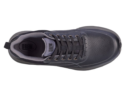 Drew Maker Men's Casual Shoe - Black Pebbled Leather - Sole View