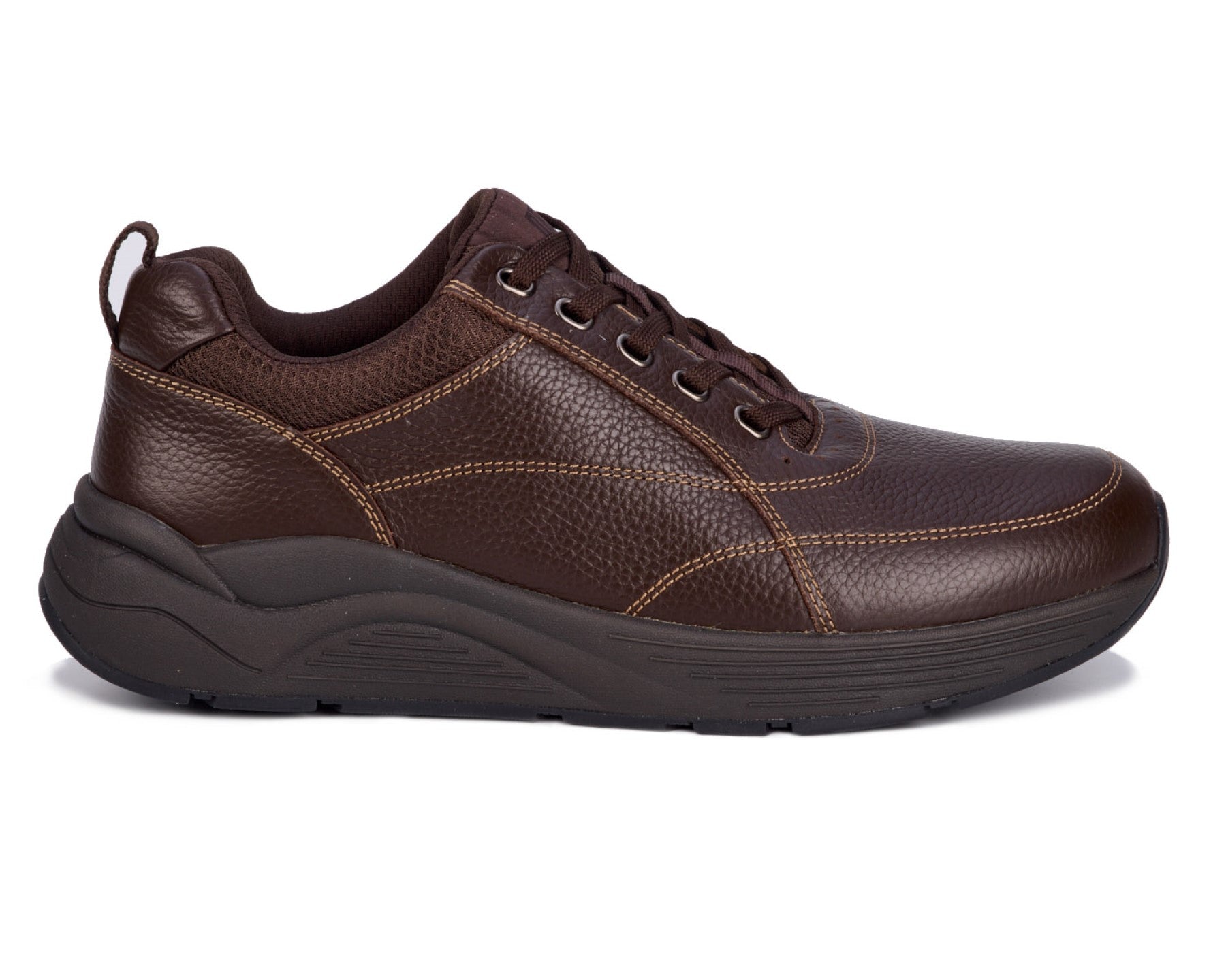 Drew Maker Men's Casual Shoe - Brown Pebbled Leather - Outside View