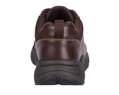 Drew Maker Men's Casual Shoe - Brown Pebbled Leather - Back View
