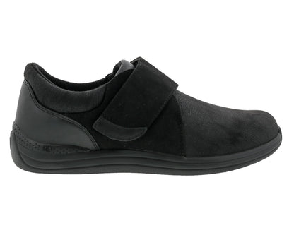 Drew Moonlite Women's Adjustable Strap Shoe - Black Combo - Outside View