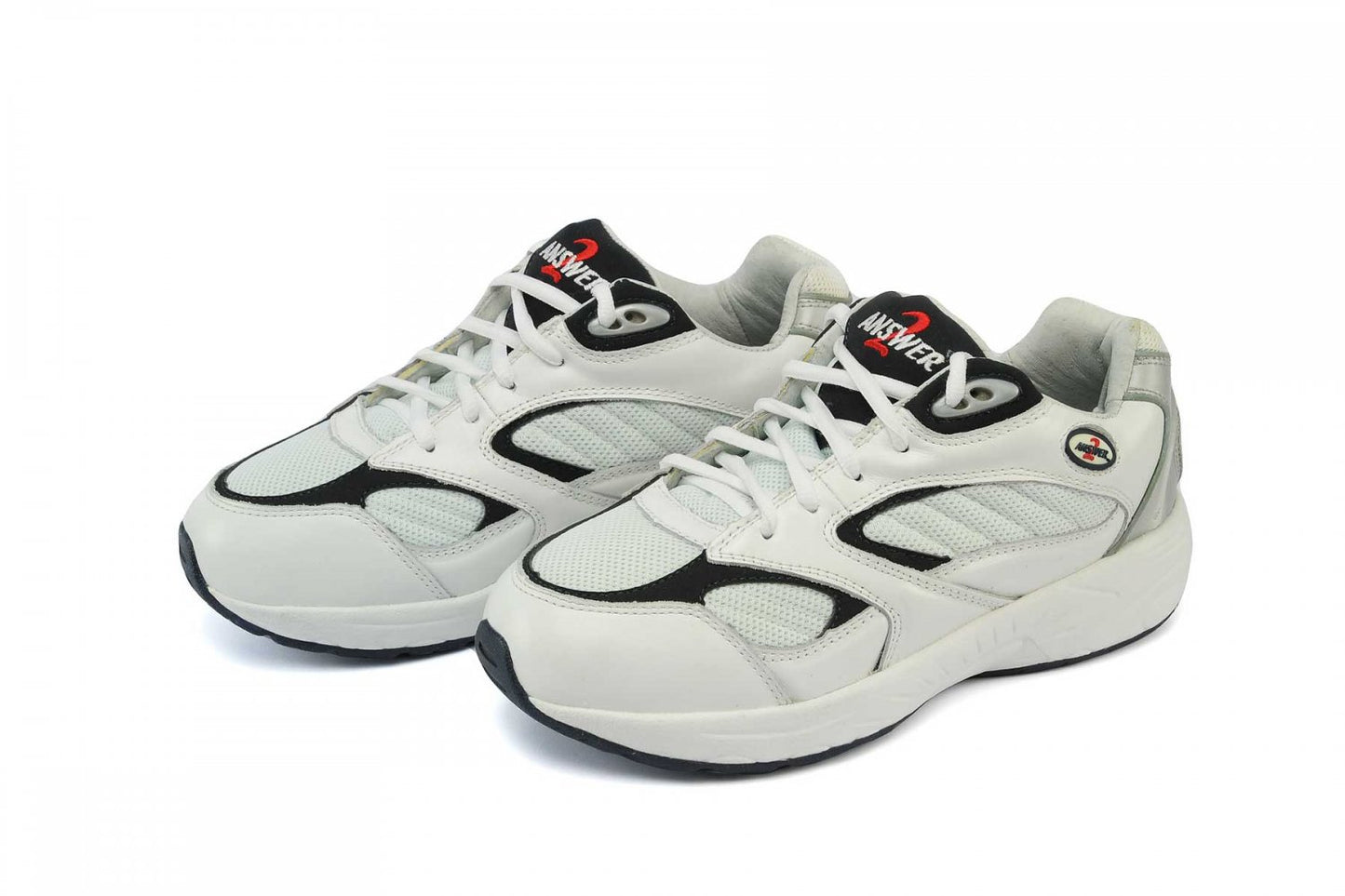Answer2 554 Men's Athletic Comfort Shoes - White/Navy Pair