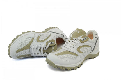 Mt. Emey 9702-L - Men's Explorer I Lace-up Walking Shoes - White/Beige Pair / Top