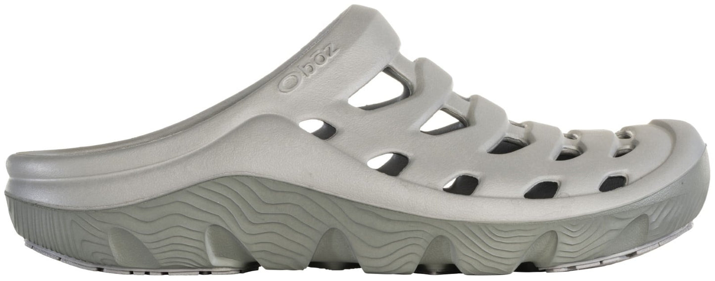 Oboz Whakata Coast Slip-On Clog - Comfortable Recovery Shoes - Hazy Gray Outside