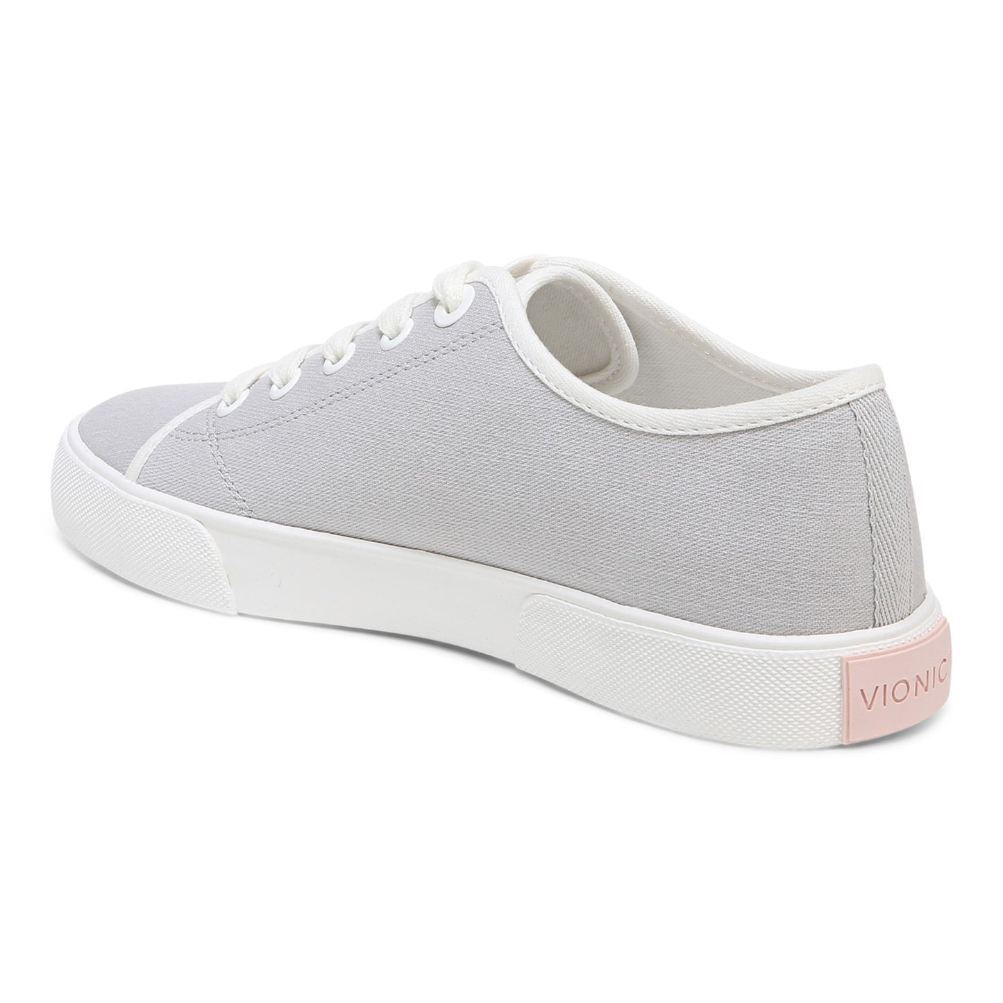 Vionic Oasis Women's Casual Canvas Lace Up Comfort Shoe - Vapor Canvas - Back angle