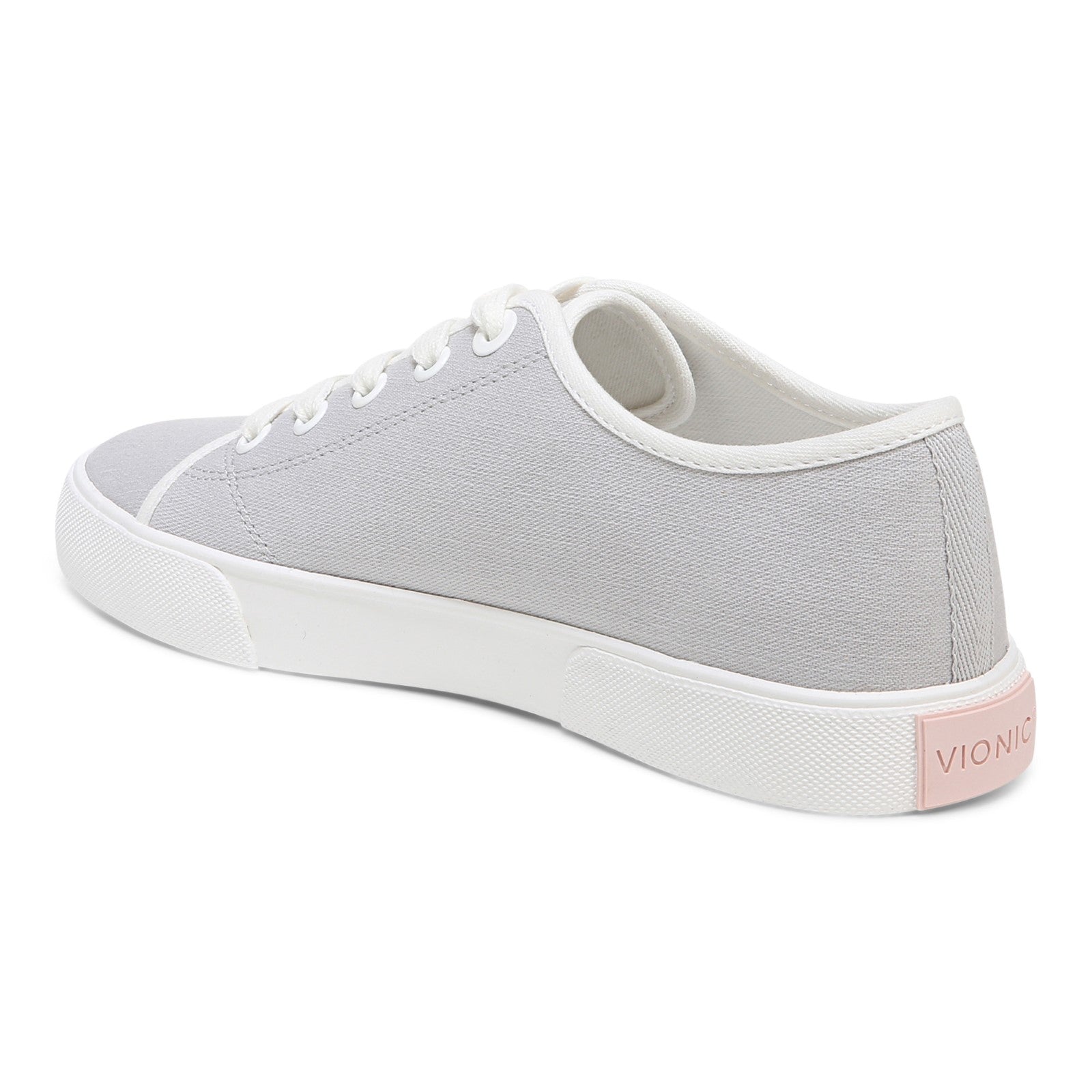 Vionic Oasis Women's Casual Canvas Lace Up Comfort Shoe - Vapor Canvas - Back angle