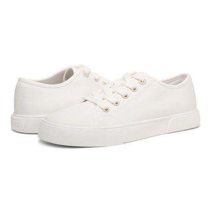 Vionic Oasis Women's Casual Canvas Lace Up Comfort Shoe - White Canvas - pair left angle