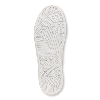 Vionic Oasis Women's Casual Canvas Lace Up Comfort Shoe - White Canvas - Bottom