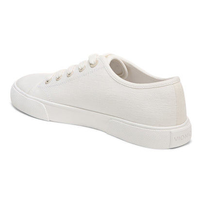 Vionic Oasis Women's Casual Canvas Lace Up Comfort Shoe - White Canvas - Back angle