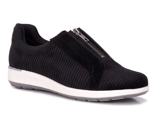 Ros Hommerson Oliver Women's Athleisure Sneaker - Black Corduroy - Top View