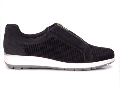 Ros Hommerson Oliver Women's Athleisure Sneaker - Black Corduroy - Outside View