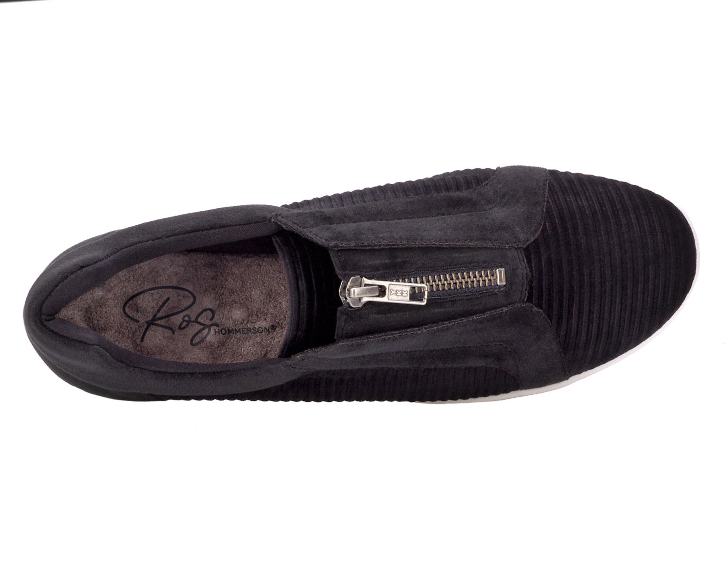 Ros Hommerson Oliver Women's Athleisure Sneaker - Black Corduroy - Sole View