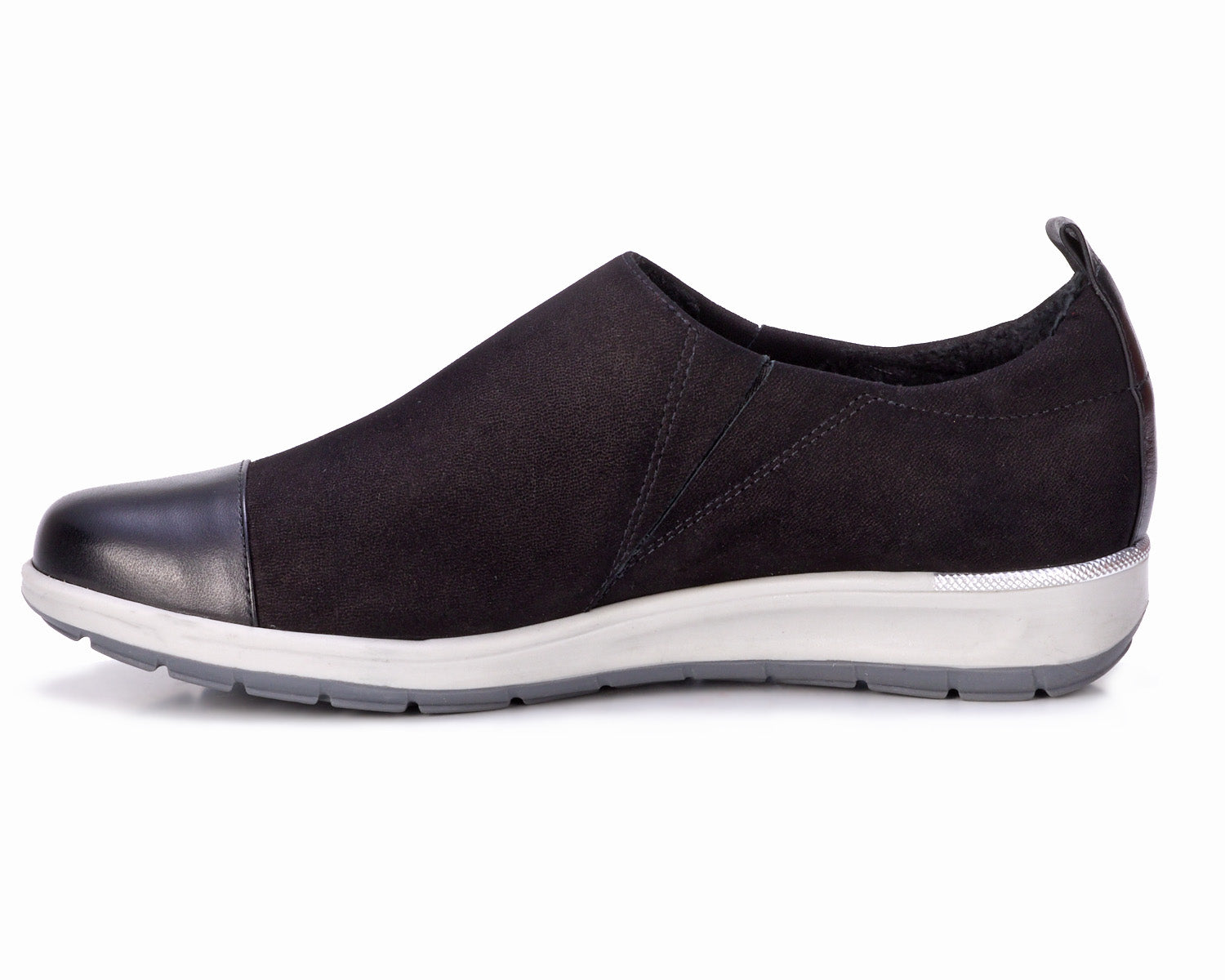 Ros Hommerson Ozzie Women's Casual Slip-On Shoe - Black Nubuck - Inside View
