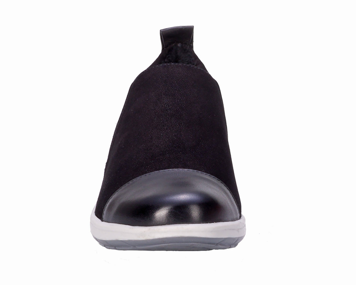 Ros Hommerson Ozzie Women's Casual Slip-On Shoe - Black Nubuck - Front View