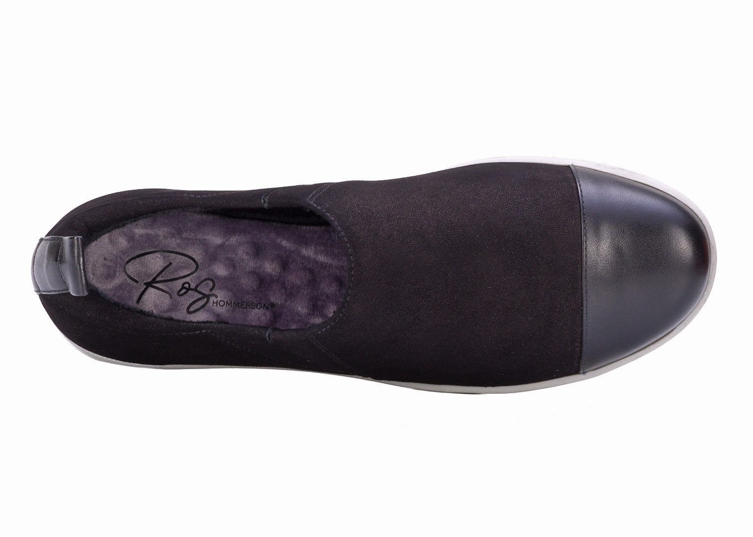 Ros Hommerson Ozzie Women's Casual Slip-On Shoe - Black Nubuck - Sole View