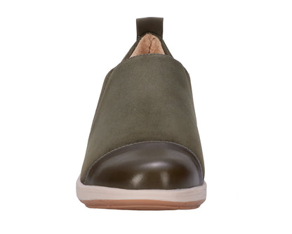 Ros Hommerson Ozzie Women's Casual Slip-On Shoe - Olive Nubuck - Front View