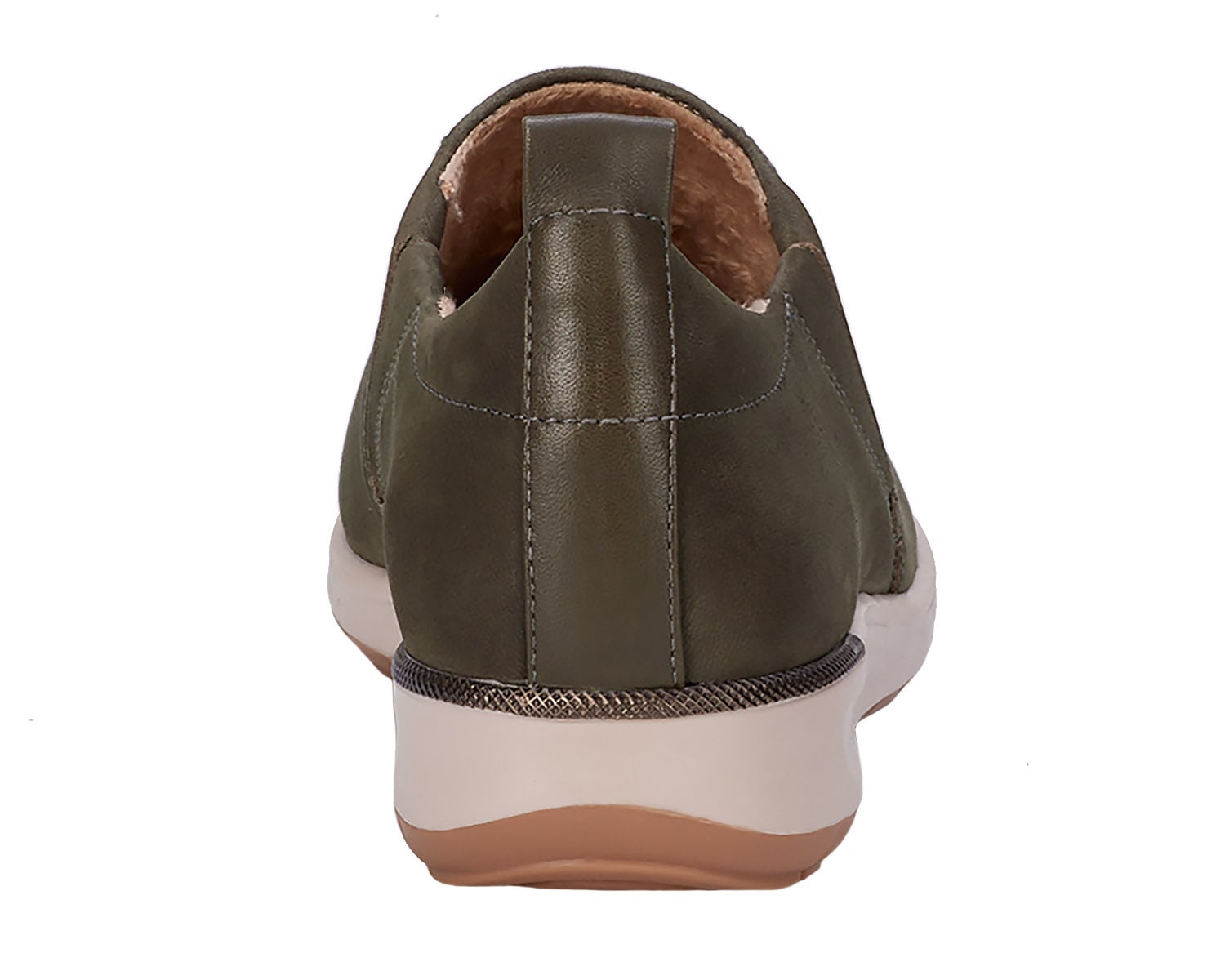 Ros Hommerson Ozzie Women's Casual Slip-On Shoe - Olive Nubuck - Back View