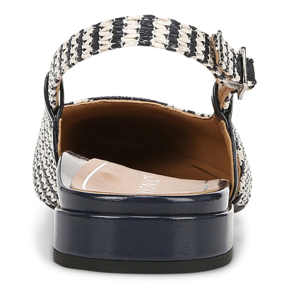 Vionic Petaluma Women's Slingback Supportive Flat - Navy - Back