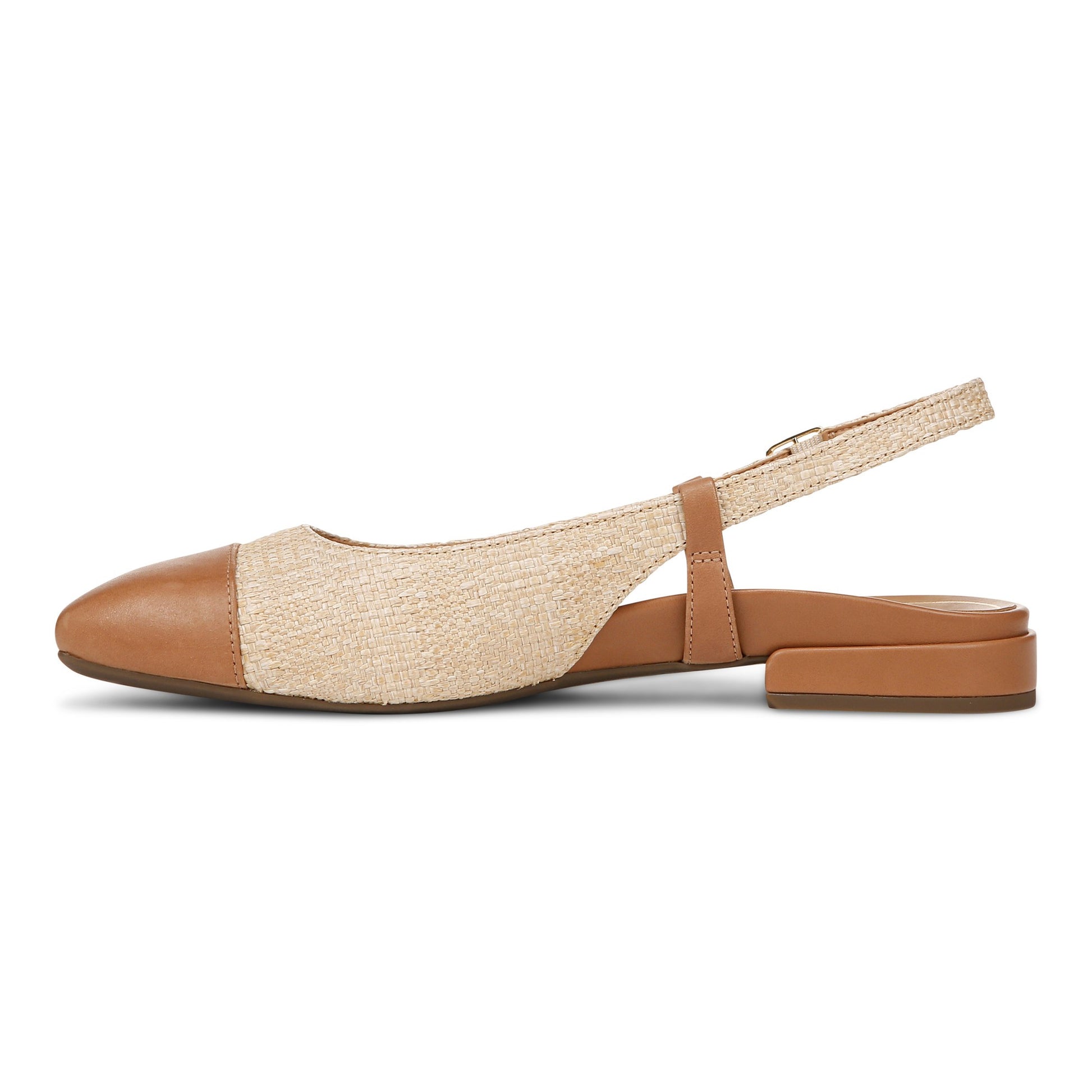 Vionic Petaluma Women's Slingback Supportive Flat - Natural - Left Side