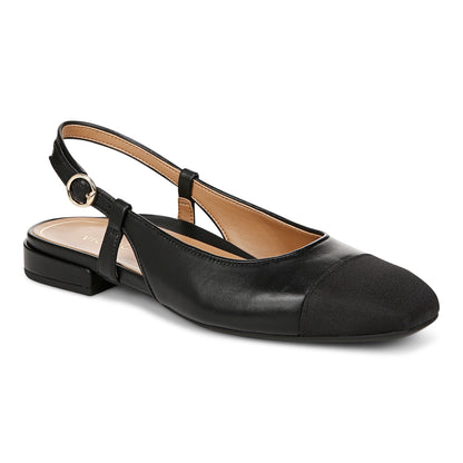 Vionic Petaluma Women's Slingback Supportive Flat - Black - Angle main