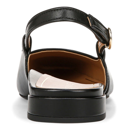 Vionic Petaluma Women's Slingback Supportive Flat - Black - Back