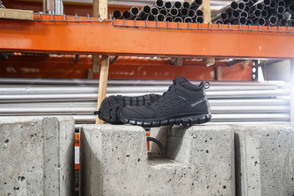 Reebok Men's Sublite Cushion Work Safety Toe Athletic Mid Cut Industrial Shoe - Black - Side View