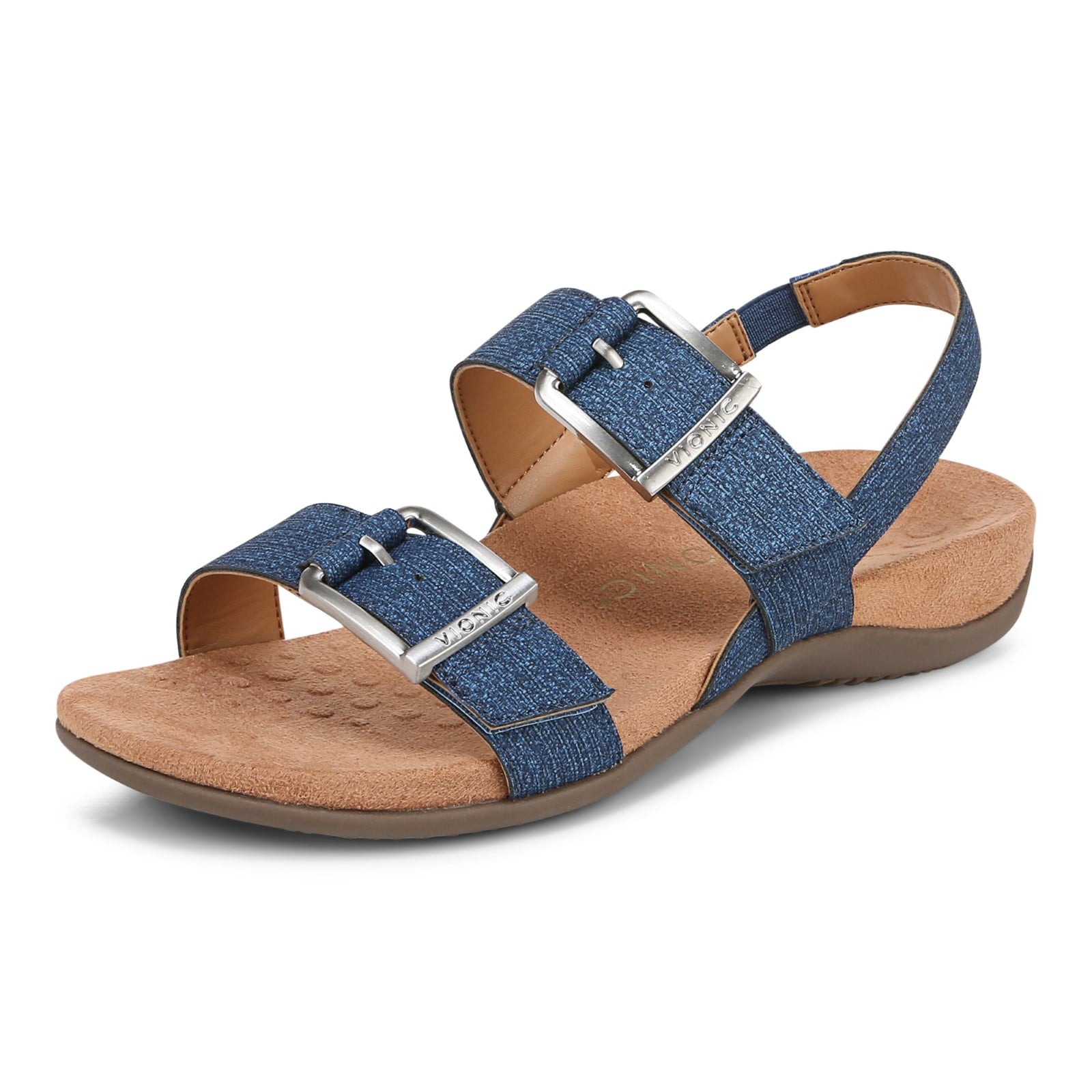 Vionic Reese womens Slingback Sandal - Denim - Left angle