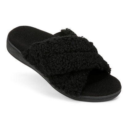 Vionic Relax Ii womens Slide Slipper - Black Shearling - RELAX II-J0895F1001-BLACK-13fl-med