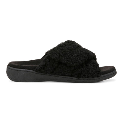 Vionic Relax Ii womens Slide Slipper - Black Shearling - Right side