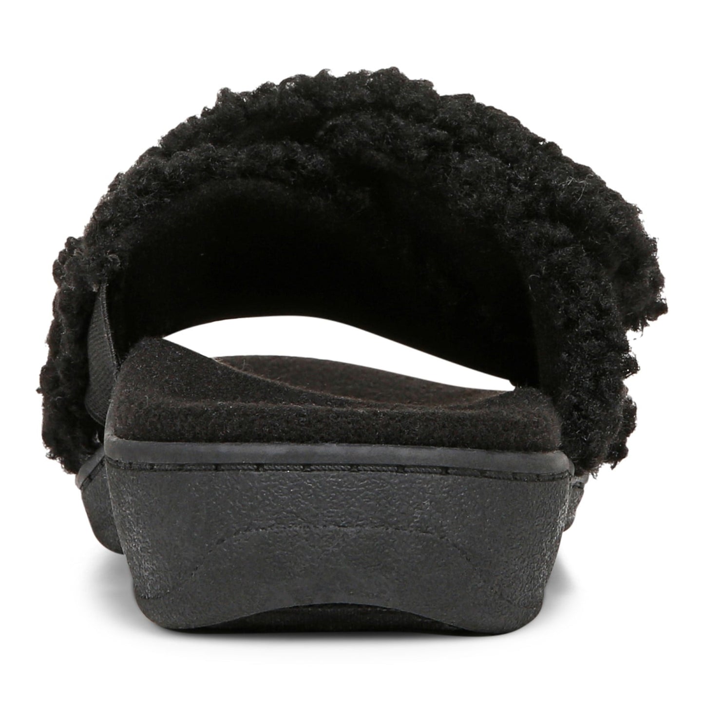 Vionic Relax Ii womens Slide Slipper - Black Shearling - Back