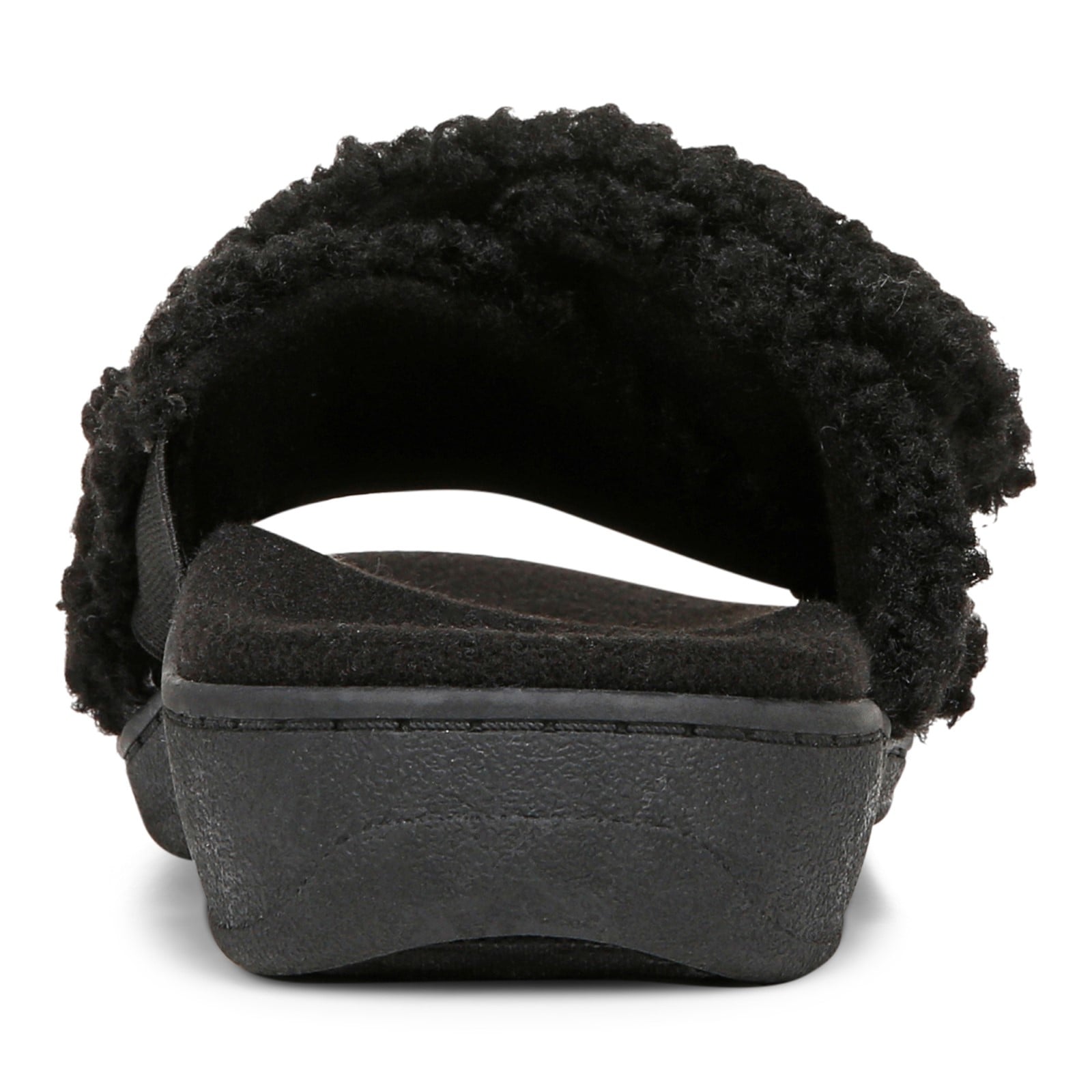 Vionic Relax Ii womens Slide Slipper - Black Shearling - Back