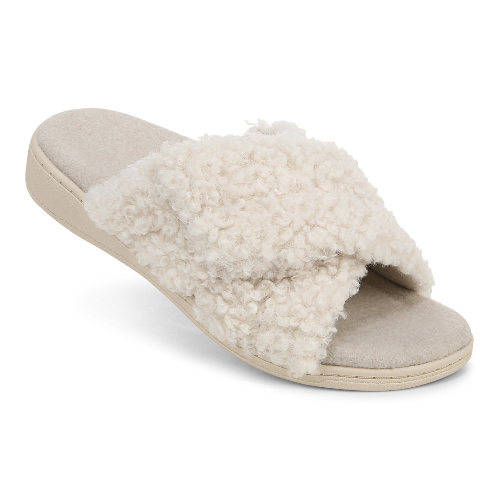 Vionic Relax Ii womens Slide Slipper - Cream Shearling - RELAX II-J0895F1100-CREAM-13fl-med