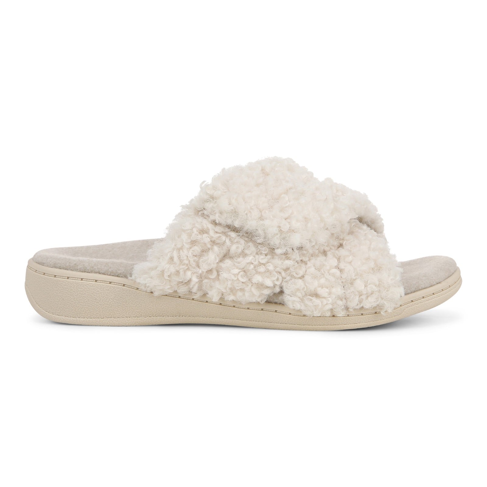 Vionic Relax Ii womens Slide Slipper - Cream Shearling - Right side