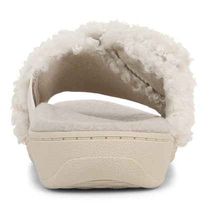 Vionic Relax Ii womens Slide Slipper - Cream Shearling - Back