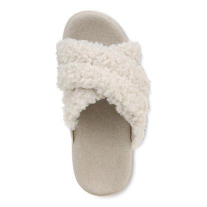 Vionic Relax Ii womens Slide Slipper - Cream Shearling - Top