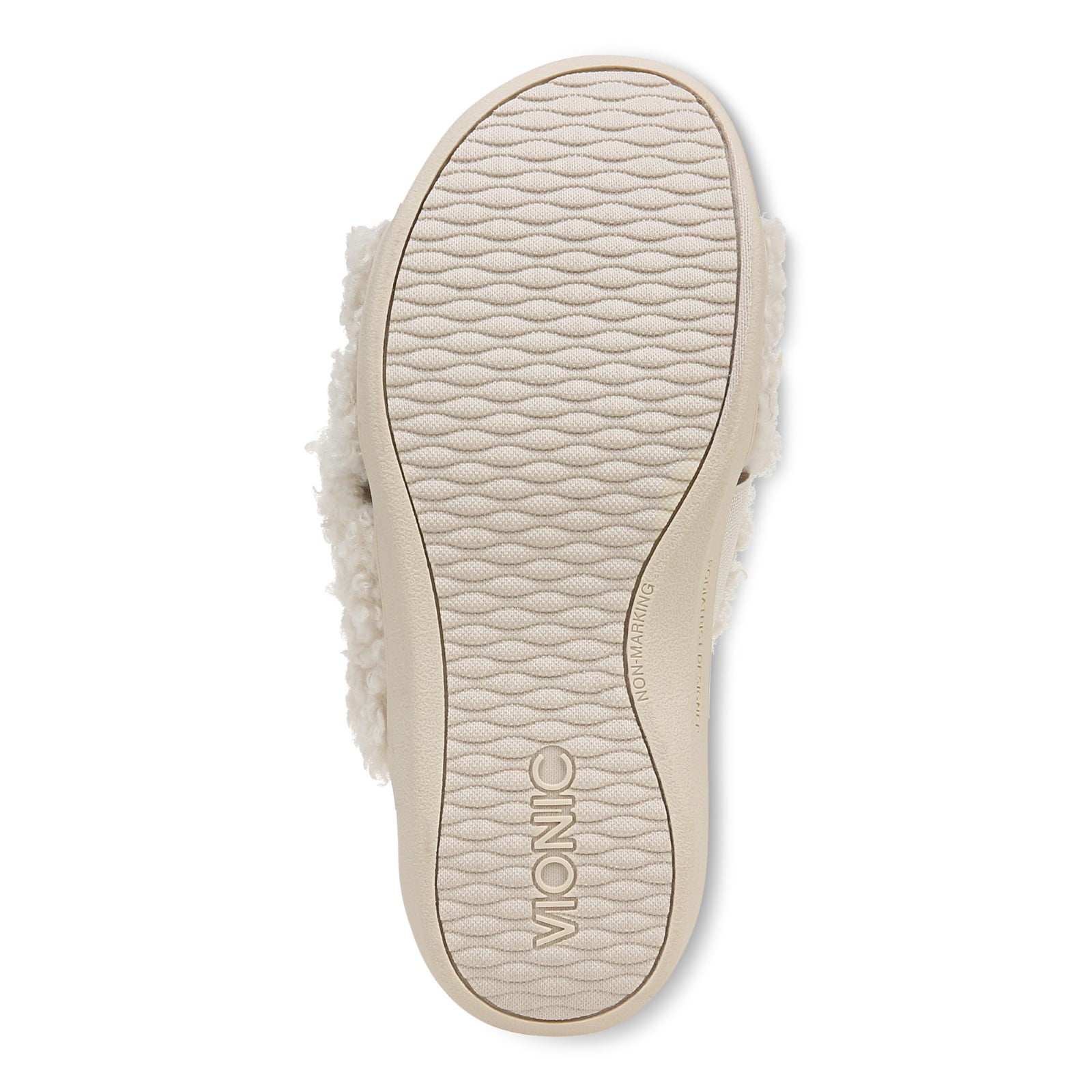 Vionic Relax Ii womens Slide Slipper - Cream Shearling - Bottom