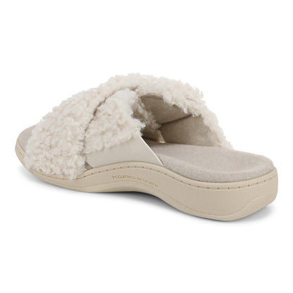 Vionic Relax Ii womens Slide Slipper - Cream Shearling - Back angle