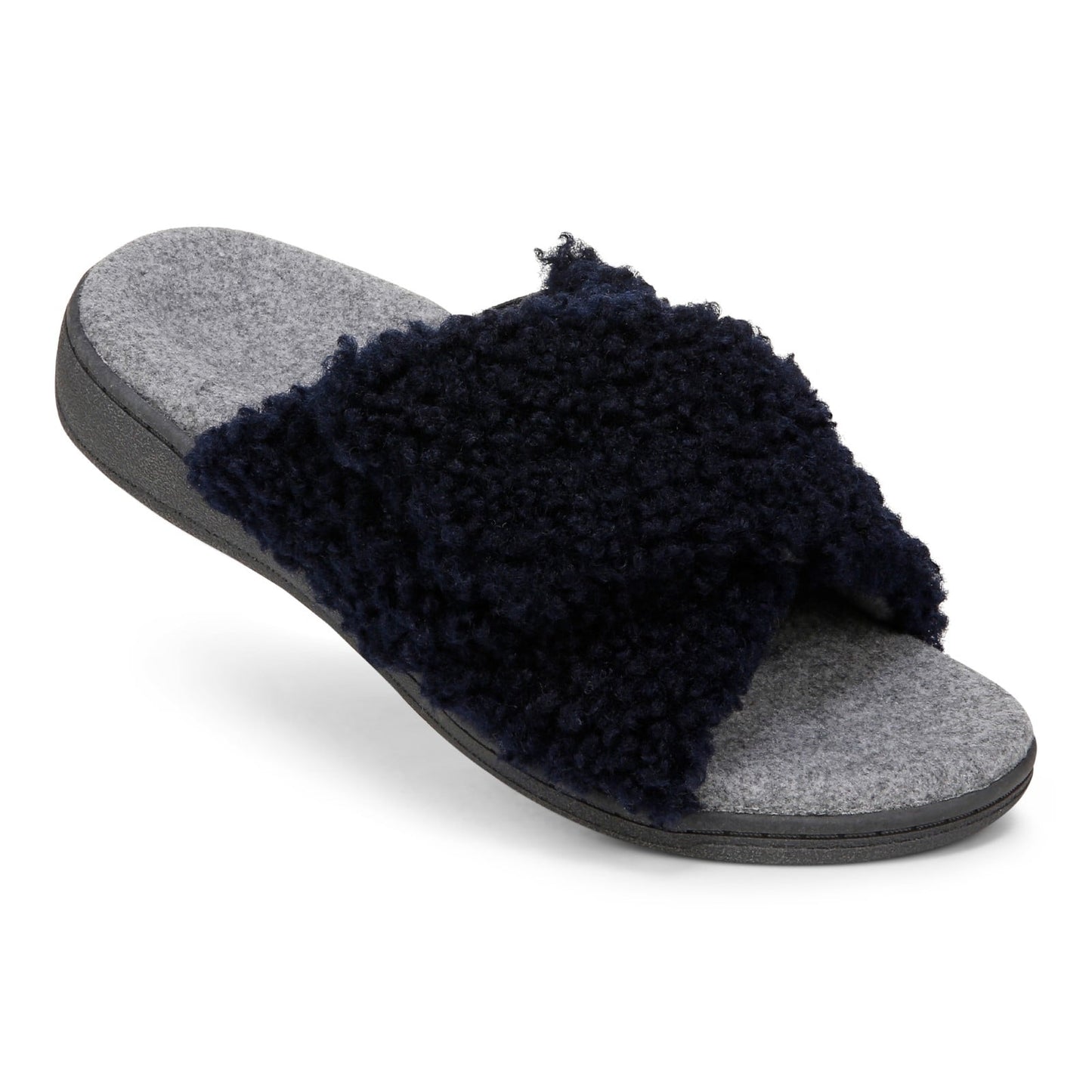 Vionic Relax Ii womens Slide Slipper - Navy Blazer Shearling - RELAX II-J0895F1402-NAVY BLAZER-13fl-med