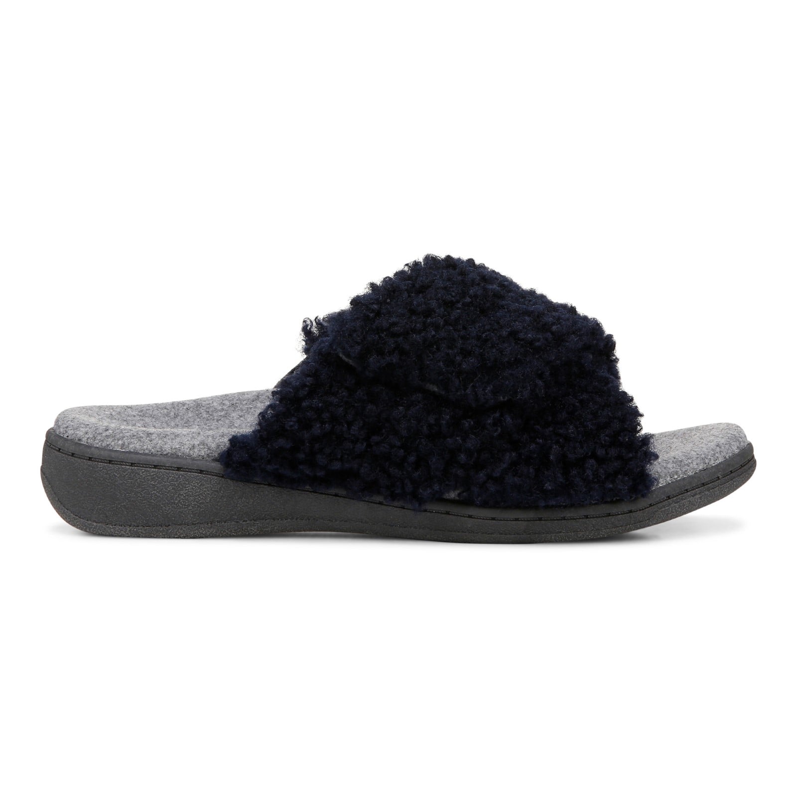 Vionic Relax Ii womens Slide Slipper - Navy Blazer Shearling - Right side