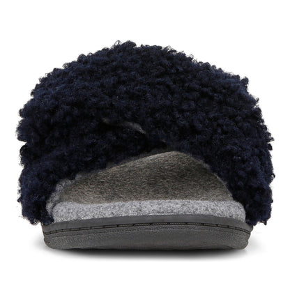 Vionic Relax Ii womens Slide Slipper - Navy Blazer Shearling - Front